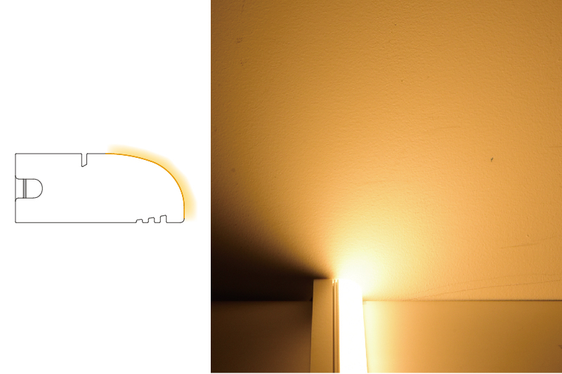 Luci SHIN Creide The crescent shape makes light go in diagonals