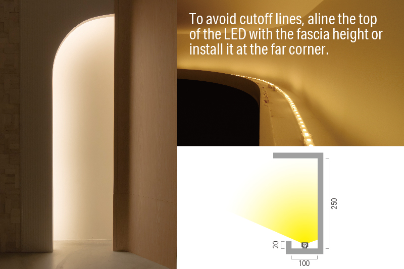 Luci SHIN FLEX α Versatile lighting for both straight and curved installations