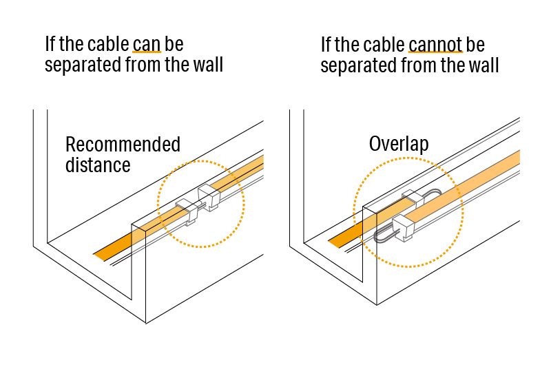 Luci SHIN FLEX α Tips to minimize the dark spot between 2 fixtures