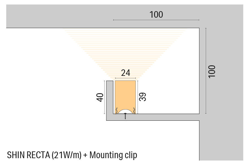 Luci SHIN RECTA Ceiling cove