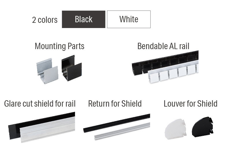 Luci Vivoxy FLEX K IP67 Black and  White accesorries