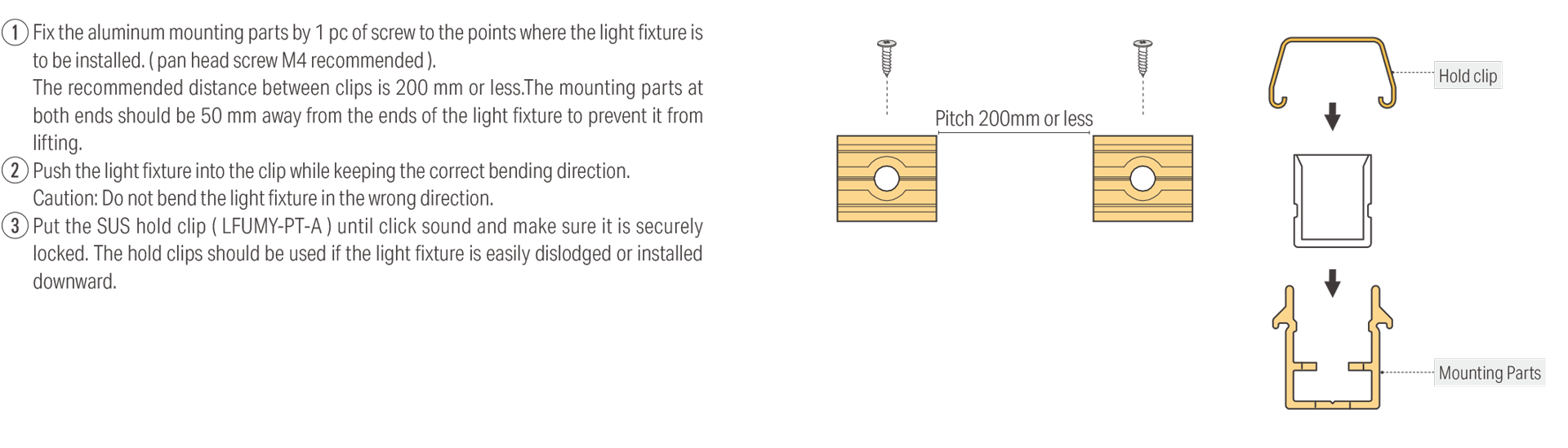 Curved Installation with Parts High