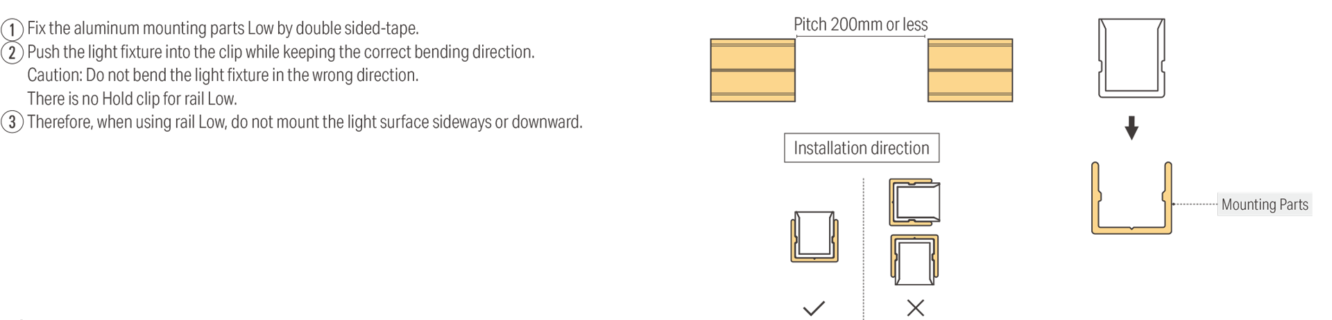 Curved Installation with Parts Low