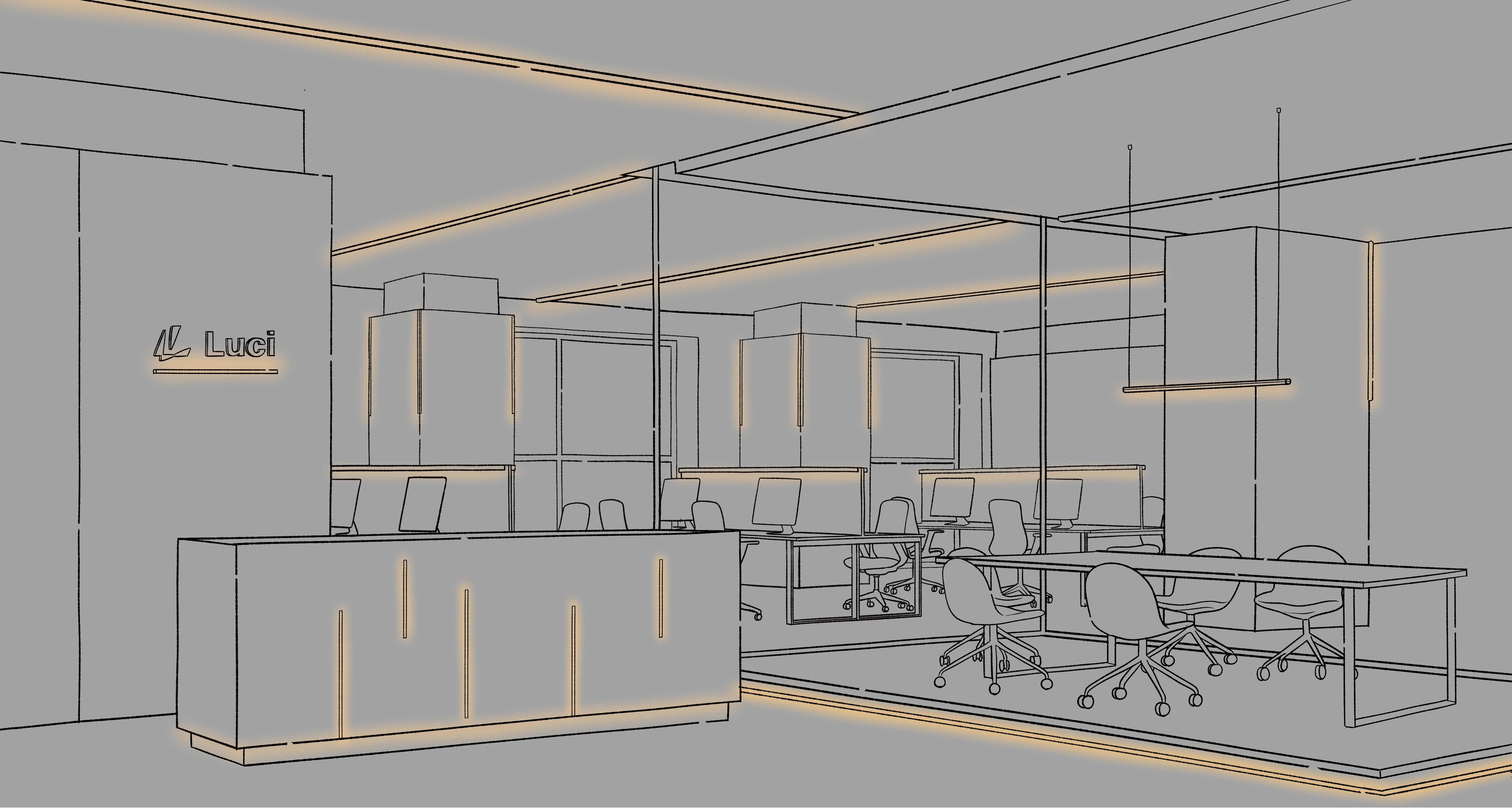 屋内 オフィスイラスト