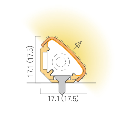 直線状／斜め45°配光／ビス留め／レール／ストレート出しリード線／カバーあり